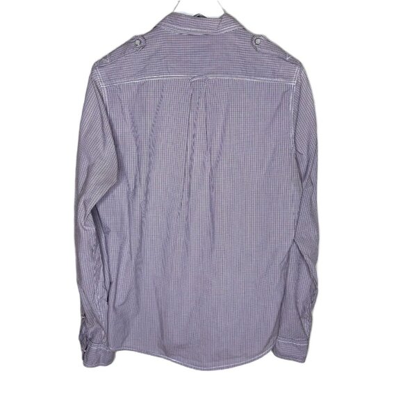 Ben Sherman Orange & Blue Check Western-Style Button-Up Shirt, Size Small - Picture 2 of 9